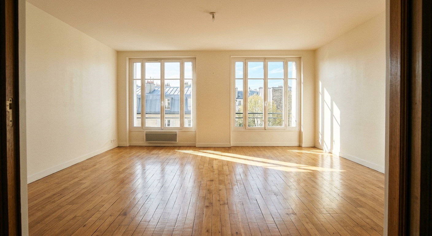 Espace totalement vid&eacute; et propre apr&egrave;s intervention