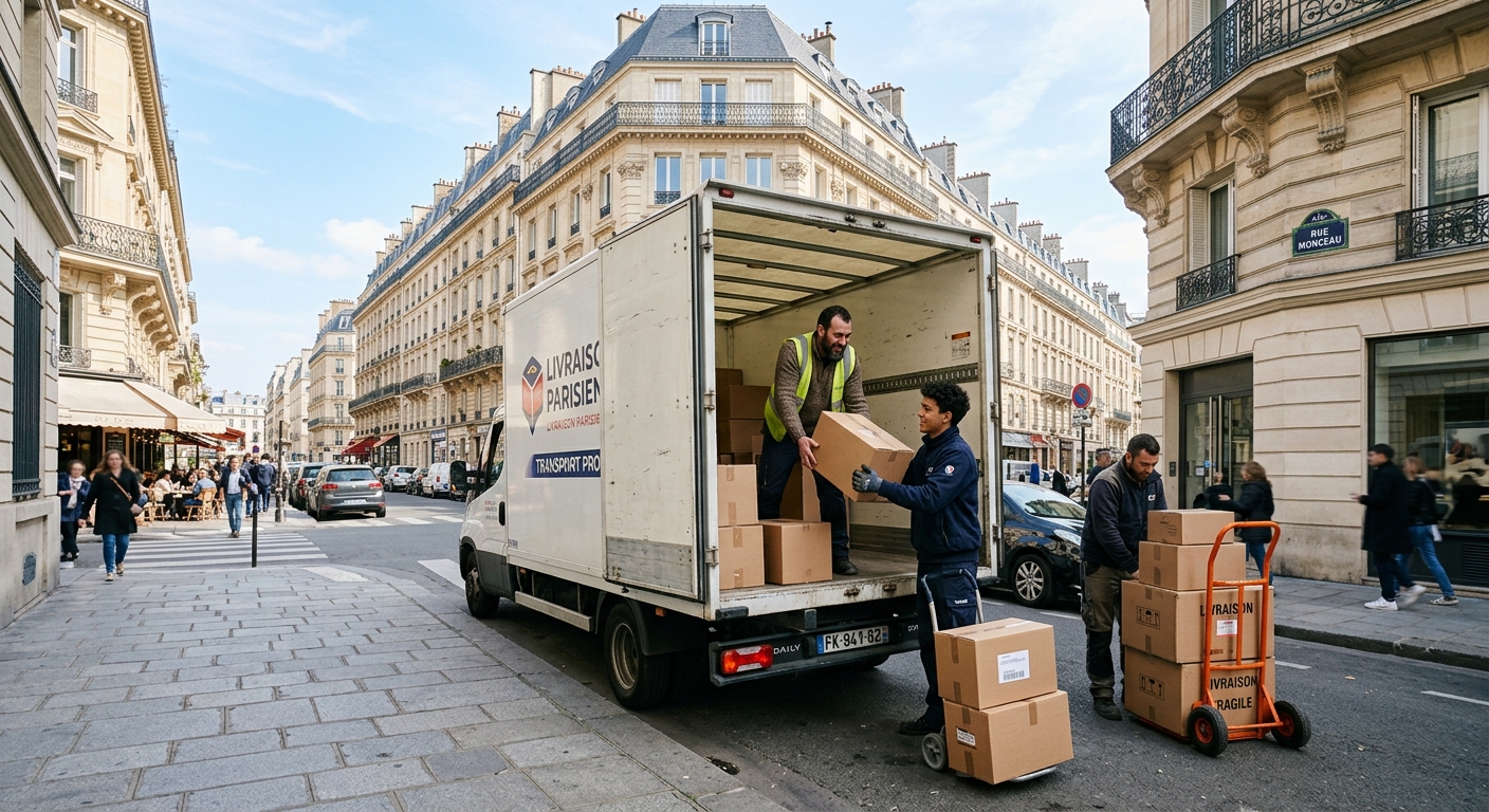 Camion de d&eacute;barras &agrave; Paris