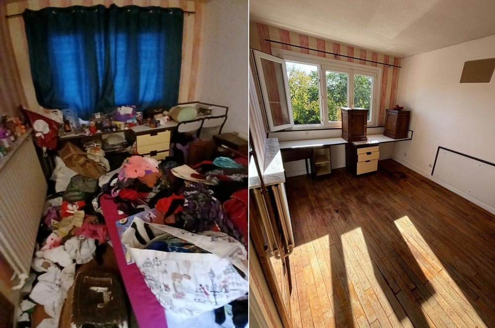 &Eacute;quipe de professionnels vidant un appartement
